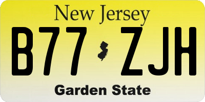 NJ license plate B77ZJH