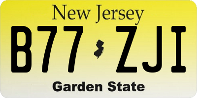 NJ license plate B77ZJI