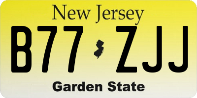 NJ license plate B77ZJJ