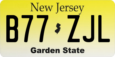 NJ license plate B77ZJL