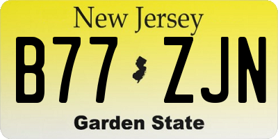 NJ license plate B77ZJN