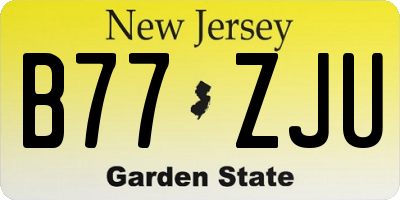 NJ license plate B77ZJU