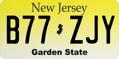 NJ license plate B77ZJY