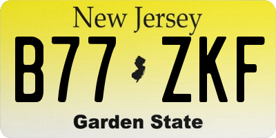NJ license plate B77ZKF