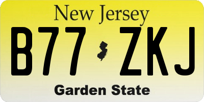 NJ license plate B77ZKJ