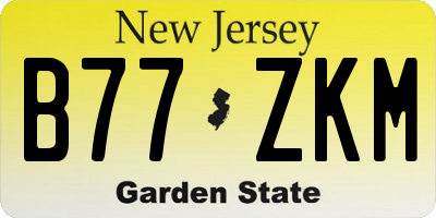NJ license plate B77ZKM
