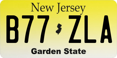 NJ license plate B77ZLA