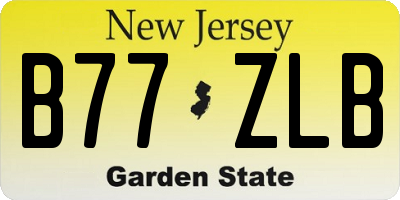 NJ license plate B77ZLB