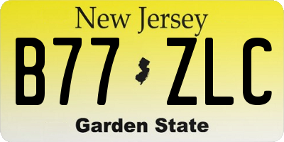 NJ license plate B77ZLC