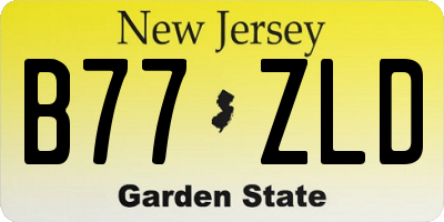 NJ license plate B77ZLD
