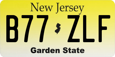 NJ license plate B77ZLF