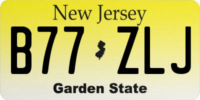 NJ license plate B77ZLJ