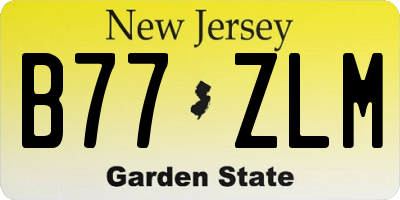NJ license plate B77ZLM