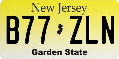 NJ license plate B77ZLN