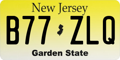 NJ license plate B77ZLQ