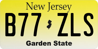 NJ license plate B77ZLS