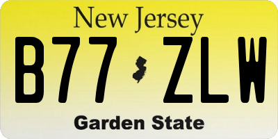 NJ license plate B77ZLW
