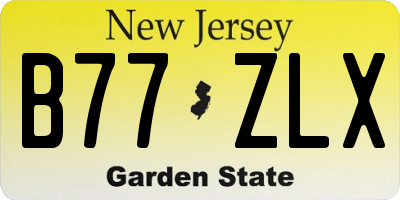 NJ license plate B77ZLX