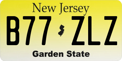 NJ license plate B77ZLZ