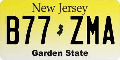 NJ license plate B77ZMA