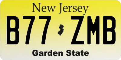 NJ license plate B77ZMB