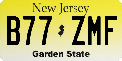 NJ license plate B77ZMF