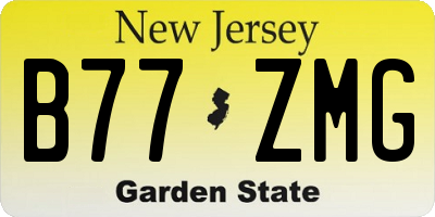 NJ license plate B77ZMG