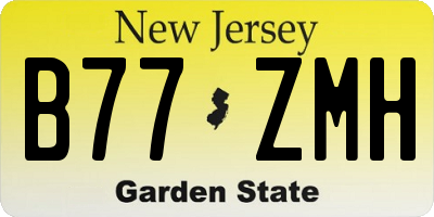 NJ license plate B77ZMH
