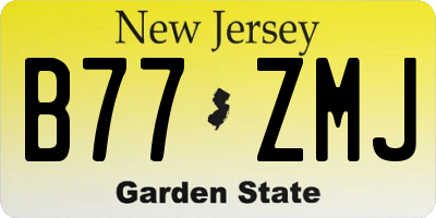 NJ license plate B77ZMJ