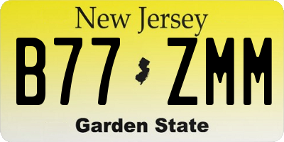 NJ license plate B77ZMM