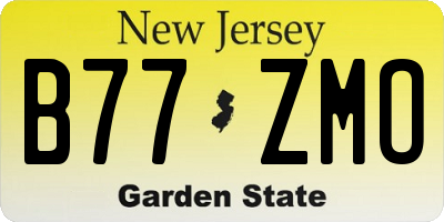 NJ license plate B77ZMO