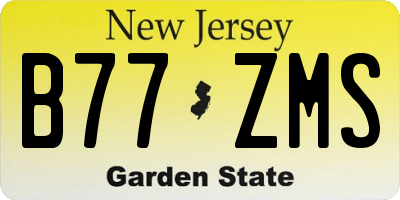 NJ license plate B77ZMS