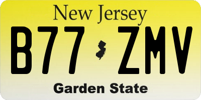 NJ license plate B77ZMV