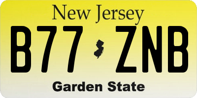 NJ license plate B77ZNB