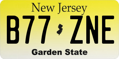 NJ license plate B77ZNE