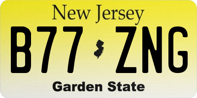 NJ license plate B77ZNG