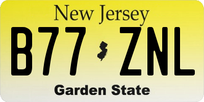 NJ license plate B77ZNL