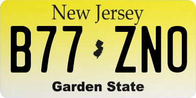 NJ license plate B77ZNO