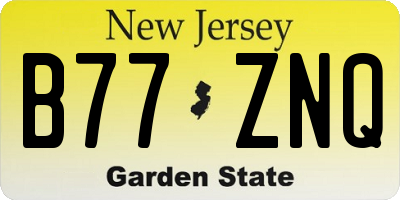 NJ license plate B77ZNQ