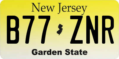 NJ license plate B77ZNR