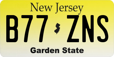 NJ license plate B77ZNS