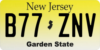 NJ license plate B77ZNV