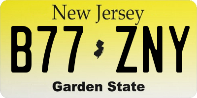NJ license plate B77ZNY