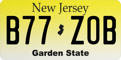 NJ license plate B77ZOB