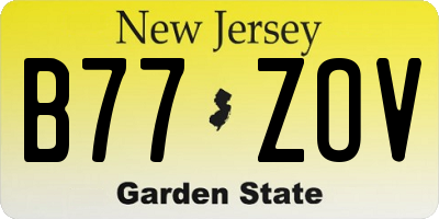 NJ license plate B77ZOV