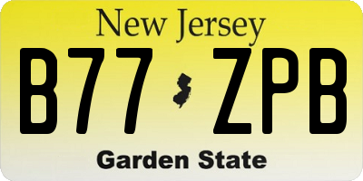 NJ license plate B77ZPB