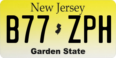 NJ license plate B77ZPH