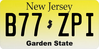 NJ license plate B77ZPI