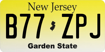 NJ license plate B77ZPJ