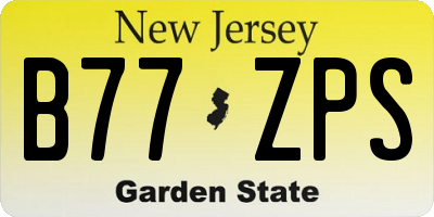 NJ license plate B77ZPS